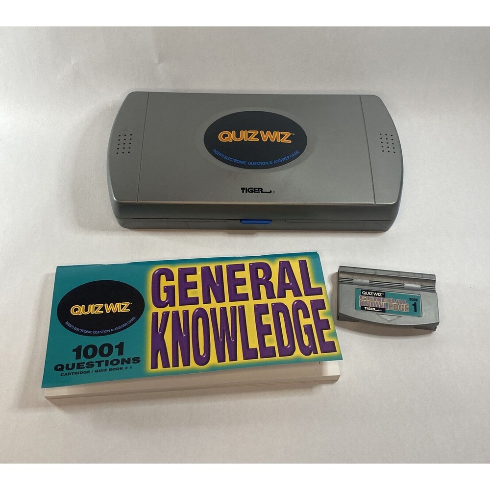 Quiz Wiz Handheld Game System w/Cart 1 with Book Tiger Electronics Vintage 1993